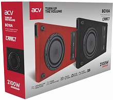 ACV BC10AR 10"сабвуфер активный SLIM/КРАСНЫЙ/2Ом/RMS 350W