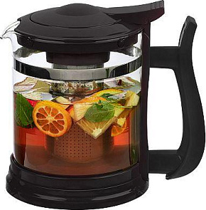 MALLONY Чайник заварочный, Fabriano, объем 1,6 л, стеклянный, ручка/крышка/дно из полипропилена, чёрный (910130) MALLONY Чайник заварочный, Fabriano, 