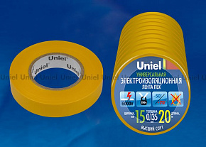 UNIEL (04506) UIT-135P 20/15/10 YEL Изолента