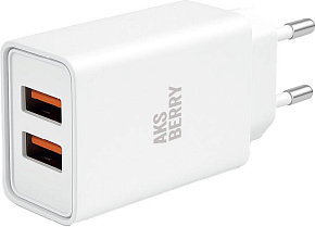 AKSBERRY (6900209800019) T38 2 USB 2.4A, белый СЗУ