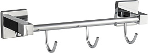 GFMARK 84204 Вешалка с тремя крючками прямая, на квадратном основании, цвет ХРОМ