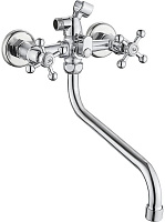 GR 123030 Смеситель д/ванны с 2-мя рукоятками с изливом S-30см. перекл.душа