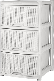 KEEPLEX KL377212048 Rattan трехсекционный 48х41х72,3см белое облако Комод