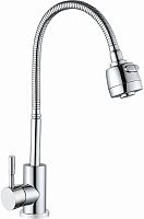 АНТЕЙ 587125-ANT Парма Смеситель д/кухни шар. с гибким изливом 2-х реж.аэратор нерж.сталь хром Смеситель для кухни АНТЕЙ 587125-ANT Парма Смеситель д/