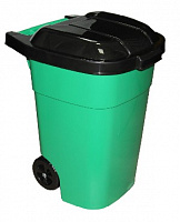 АЛЬТЕРНАТИВА М4663 для мусора 65л (на колесах)(черный с зеленой крышкой) Контейнер