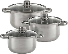 WEBBER BE-632/6 (2,6л,3,5л,4,2л) Набор кастрюль WEBBER BE-632/6 (2,6л,3,5л,4,2л)