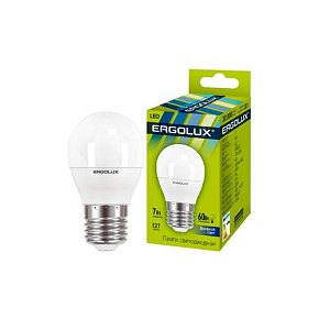 ERGOLUX (12877) LED-G45-7W-E27-6K Лампа светодиодная