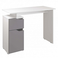 МЕБЕЛЬ-КОМПЛЕКС ЛАЙТ Стол письменный компьютерный с тумбой Белый/Серый шифер Модульная мебель