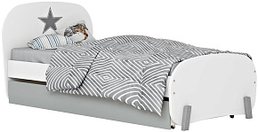 POLINI Кровать детская Polini kids Mirum 1915 c ящиком, белый / серый (3кор) Кровать