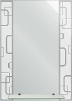 САНАКС 40533 Зеркало с тонированным матированным рисунком 500х700мм полка 400мм Зеркало