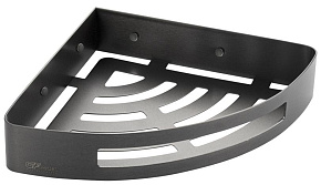 GFMARK 78360 Полочка 22 см одинарная угловая овальная, литая, ГРАФИТ, из нержавеющей стали марки SUS 304 полочка