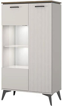 АНРЭКС VINATI Шкаф с витриной 1V1D P Цвет ПЕРСИДСКИЙ ЖЕМЧУГ/АМАРОК (2 уп.) Корпусная мебель