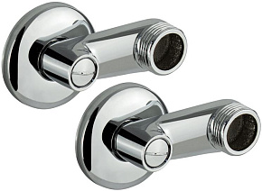 САНАКС 6639 Комплект: 2 эксцентрика 1/2 х 3/4 с регулировкой напора воды + 2 чашки ПРЕМИУМ, из высококачественной латуни, в БЛИСТЕРЕ, цвет ХРОМ Компле