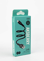 AKSBERRY (6972969383217) X155 для MicroUSB 1м 2.4A черный Кабель AKSBERRY (6972969383217) X155 для MicroUSB 1м 2.4A черный
