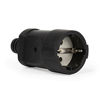SMARTBUY (SBE-16-S03-bz) Штепсельное гнездо с заземлением черное ПВХ 16A 250B розетка
