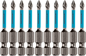 GROSS Бита торсионная PH1 x 50 мм, для ударных шуруповертов, 10 шт. 11492