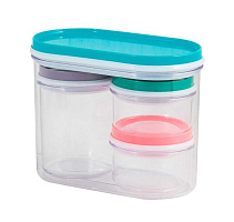 РЫЖИЙ КОТ Универсальный набор банок для хранения SB-1 (4шт, пластик) (003052) Универсальный набор банок для хранения