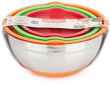 ATTRIBUTE ASS023 Набор мисок с крышками MIX&STORE 3шт 1.5л+2.4л+3.7л Набор мисок с крышками