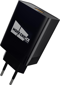 MORE CHOICE (4627151195186) NC52QCa СЗУ 1USB 3.0A QC3.0 для Type-C быстрая зарядка Black СЗУ