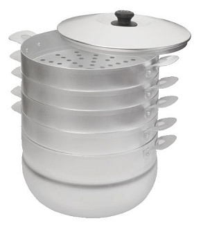 КАЛИТВА 180640 алюм 6,0л 4 сетки Мантоварка КАЛИТВА 180640 Манты-казан алюм 6,0л 4 сетки