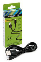 ERGOLUX (15093) ELX-CDC01-C02 USB-Micro USB 3А 1,2м Черный Кабель ERGOLUX (15093) ELX-CDC01-C02 (Кабель USB-Micro USB, 3А, 1,2м, Черный, Зарядка+Перед