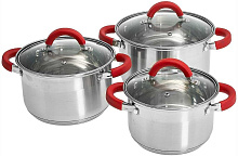 WEBBER BE-624/6 (2,2л,3,0л,4,0л) Набор кастрюль WEBBER BE-624/6 (2,2л,3,0л,4,0л)