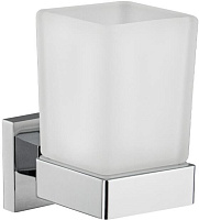 GFMARK 84005 Стакан стеклянный с креплением к стене, на квадратном основании, цвет ХРОМ