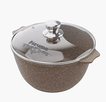 МЕЧТА 46806 Гранит brown 6,0л со стеклянная крышка Кастрюля МЕЧТА 46806 со стеклянной крышкой. "Гранит brown" 6,0л