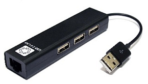 5BITES UA2-45-06BK USB2.0 / 3*USB2.0 / RJ45 100MB / BLACK переходник-адаптер