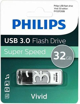 PHILIPS 32Gb VIVID3.0 Белый/Серый (FM32FD00B/97) Флешка