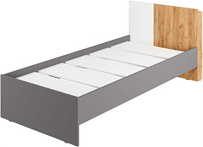 МЕБЕЛЬ-КОМПЛЕКС ТРИО К.0002.07 Кровать 2000*900 Дуб золотой крафт/Белый/Серый шифер (3 кор.)