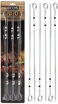ECOS Набор шампуров ND-300D (р-р 45x1см x1,5мм, форма прямая, нерж.) 999621 Набор шампуров