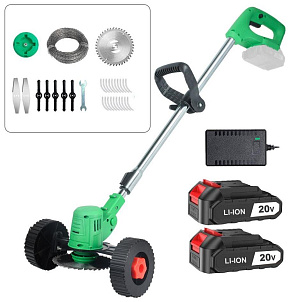ZITREK GreenCut 20 Pro (20В, Li-ion аккумулятор 2шт, колеса) 082-2005 (1 коробка) Газонокосилка