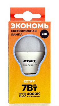 СТАРТ ECO LEDSPHERE E27 7W40 (10) Лампа светодиодная