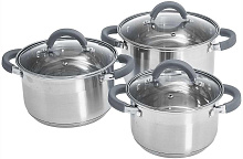 WEBBER BE-625/6 (2,2л,3,0л,4,0л) Набор кастрюль WEBBER BE-625/6 (2,2л,3,0л,4,0л)