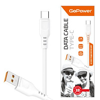 GOPOWER (00-00018565) Кабель GP01T USB (m)-Type-C (m) 1.0м 2.4A белый Кабель