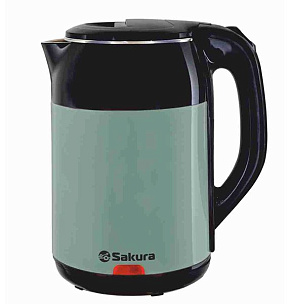 SAKURA SA-2168BGR 1,8л черный/зеленый Чайник электрический