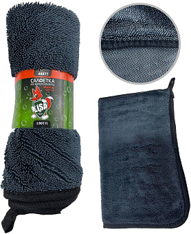 LI-SA LS0111 из суперплотной микрофибры для чистки, сушки и полировки кузова 40х60см, высокий ворс, плотность 600г/м2 48877 Салфетка для автомобиля