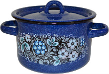 СТАЛЬЭМАЛЬ 1с15с/1 эмал 1,5л серо-голубая с рис Кастрюля СТАЛЬЭМАЛЬ 1с15с/1 эмал 1,5л серо-голубая с рис