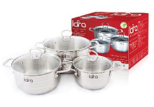 LARA LR02-80 Standart (1,8л.; 3,1л.; 5,7л.) Набор кастрюль LARA LR02-80 Standart (1,8л.; 3,1л.; 5,7л.)