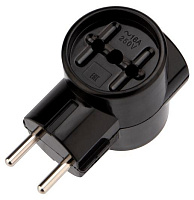 REXANT (11-1082) РЕТРО 16А б/з , тройник, черный