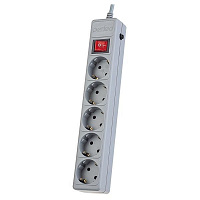 PERFEO (PF_A4659) "POWER+" - 5 роз - 1,8м - серый Сетевой фильтр