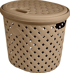 PLAST TEAM PT408811015 Rattan 14л 325х280х280мм шоколадный мокко Корзина для белья