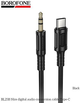 BOROFONE (6941991124778) BL25B AUX 3.5mm Type-C , 1.0м Black