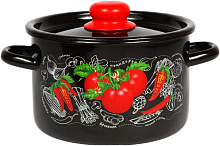 СТАЛЬЭМАЛЬ 1с16с/1 Помидорки эмал 2,9л черная Кастрюля СТАЛЬЭМАЛЬ 1с16с/1 Помидорки эмал 2,9л черная