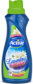 ACTIVE Гель для стирки белья универсальный "Clean Breeze", 1000 мл, Green (12/480) Гель для стирки ACTIVE Гель для стирки белья универсальный "Clean B
