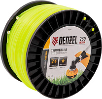 DENZEL Леска для триммера звезда, 2,4мм х 260м, на DIN катушке FLEX CORD 96286 Леска