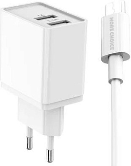MORE CHOICE (4627151190952) NC44i СЗУ 2USB 2.4A для 8-pin White СЗУ