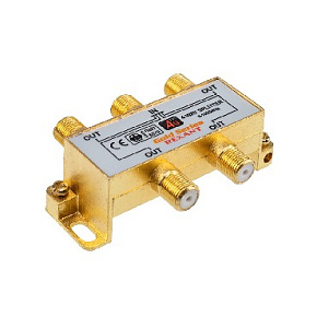 REXANT (05-6103-1) ДЕЛИТЕЛЬ ТВ Х 4 + 5ШТ. F BOX 5-1000 МГЦ GOLD Делитель