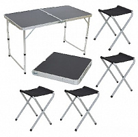 ЭКОС CHO-150-E Комплект "Пикник" (стол и 4 стула ) черный (992992) Комплект пикник